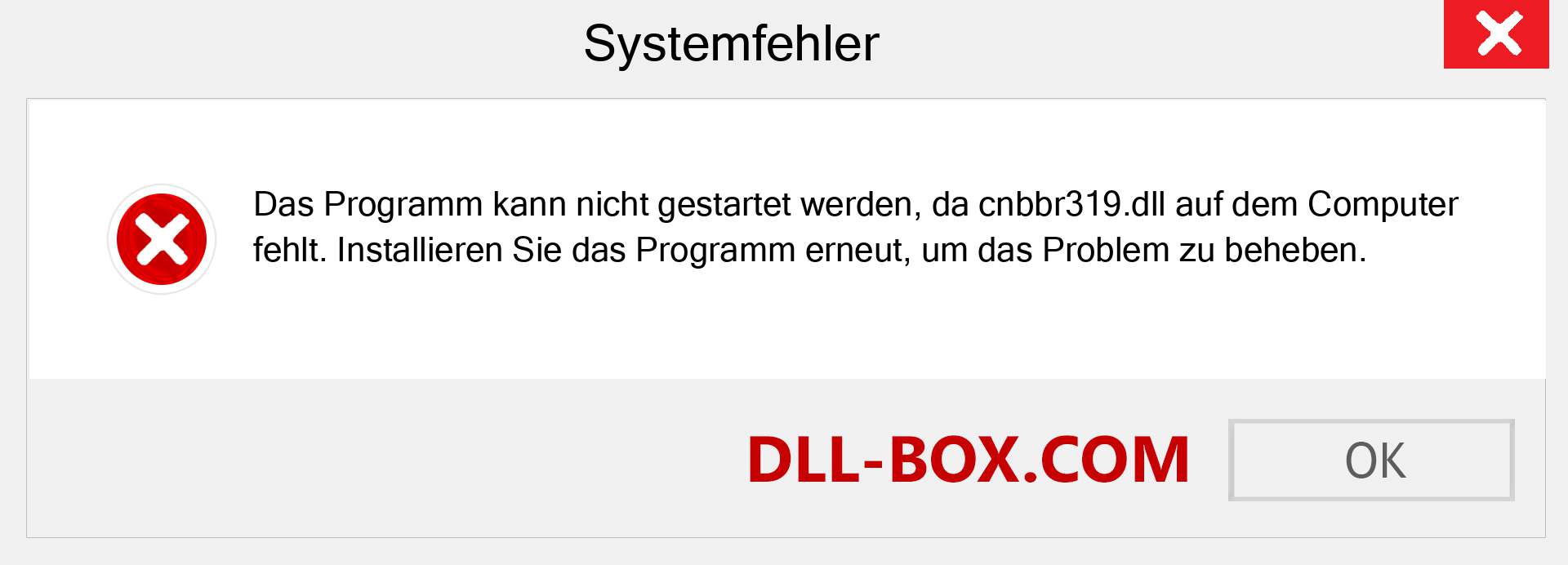 cnbbr319.dll-Datei fehlt?. Download für Windows 7, 8, 10 - Fix cnbbr319 dll Missing Error unter Windows, Fotos, Bildern