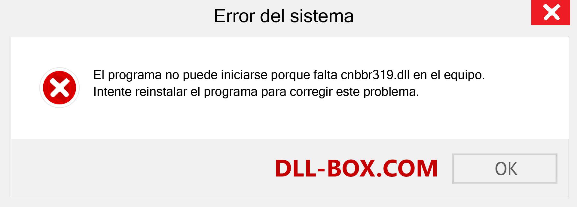 ¿Falta el archivo cnbbr319.dll ?. Descargar para Windows 7, 8, 10 - Corregir cnbbr319 dll Missing Error en Windows, fotos, imágenes